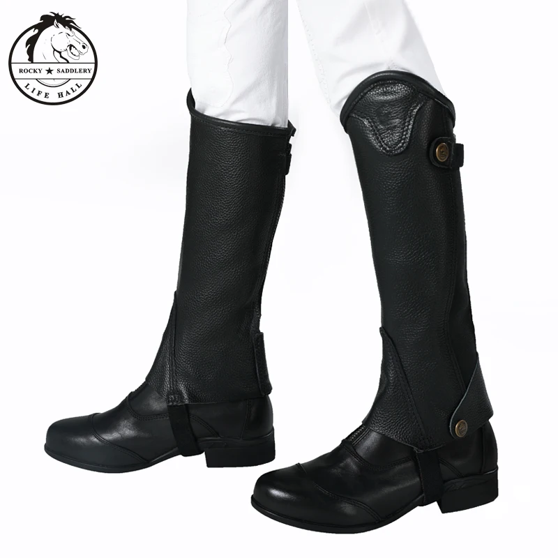 Cavassion half-chaps  Leather half chaps for children,  knight equestrian equipment Protect your legs while riding