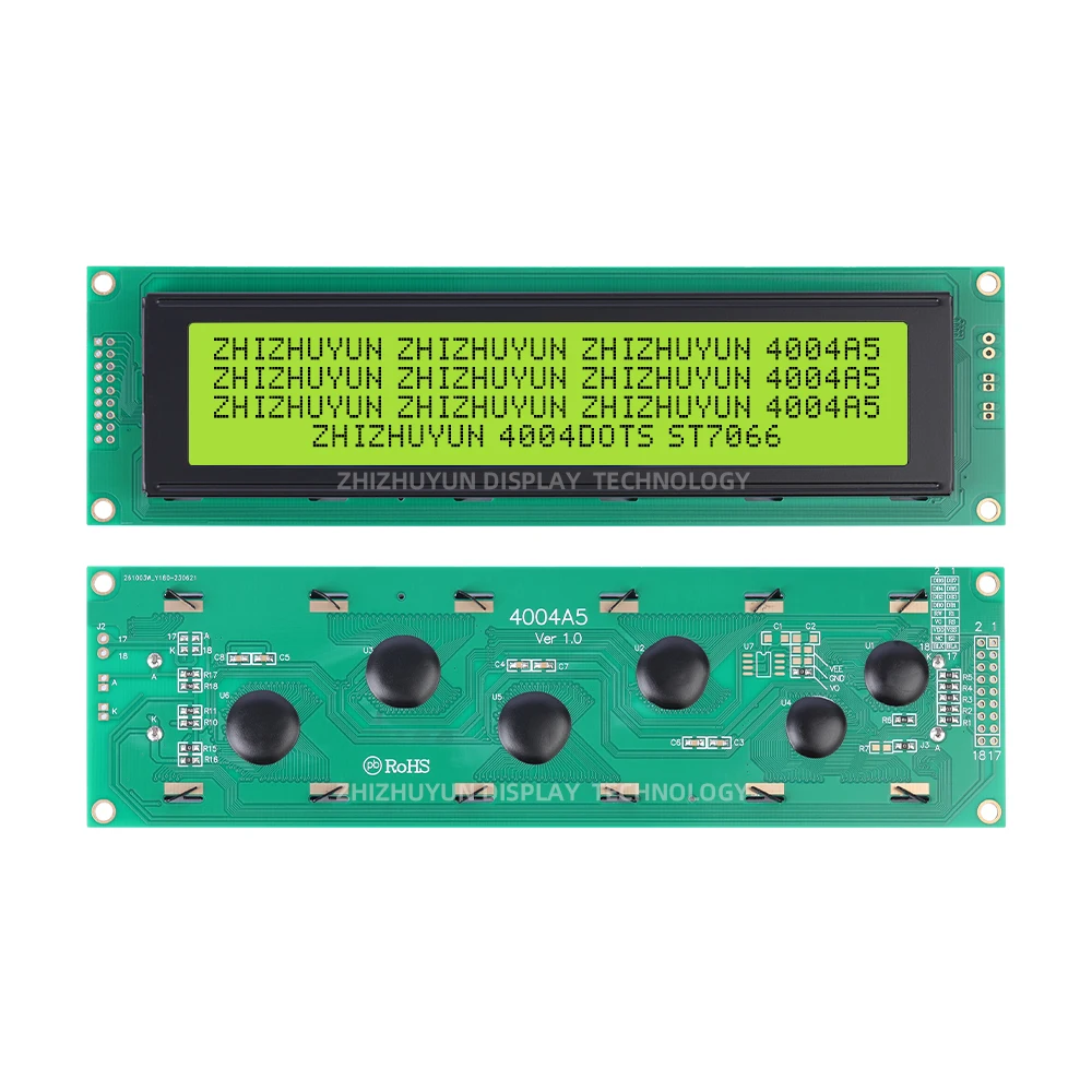 شاشة عرض وحدة LCD شخصية ، غشاء رمادي ، شبه نفاذية ، إضاءة خلفية LED STN ، وحدة تحكم HD44780 ، 4004A5 ، 5 فولت ، 40X4 ،