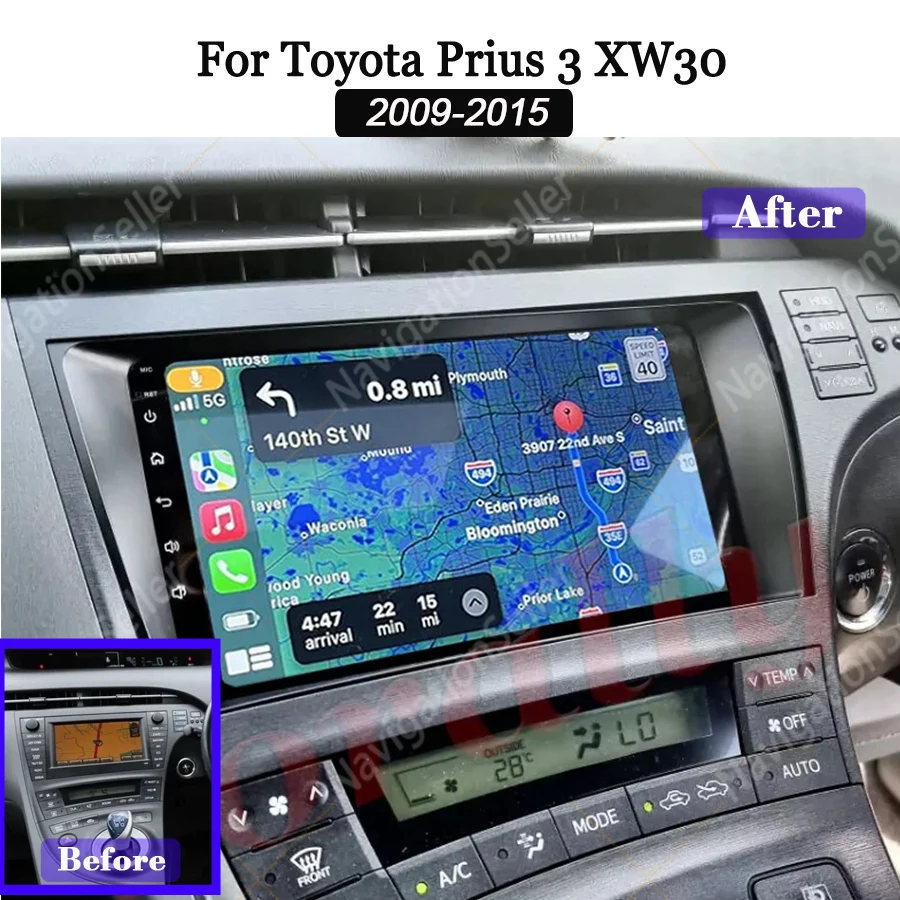 

Android Carplay Car Radio For Toyota Prius 3 XW30 2009 - 2015 Car Radio Multimedia Screen Head Unit Gps Navigation Spotify DSP