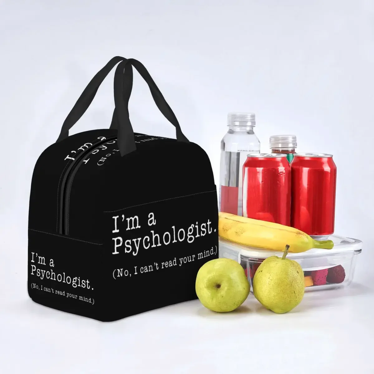 I\'m A Psychologist No I Can\'t Read Your Mind Thermal Insulated Lunch Bag Psychologist Gift Lunch Box for Work School Food Bags