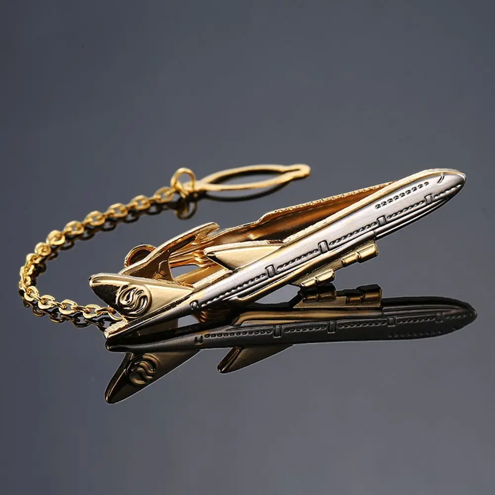 Simple Fashion Jewelry Airplane Shape Accessories Wedding Gifts Men Tie Clip Shirt Tie Pin Aircraft Clips Necktie Clip
