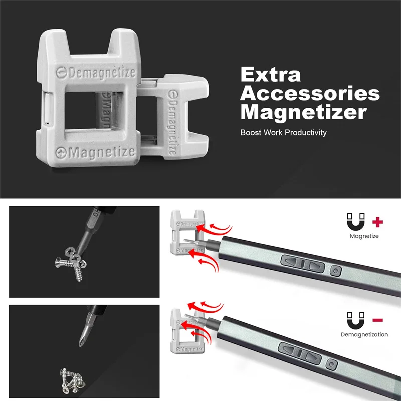 ミニ電動ドライバー 30 in 1 小型電動ドライバーキット LEDライト付き精密コードレス修理ツール（携帯電話、カメラ用）