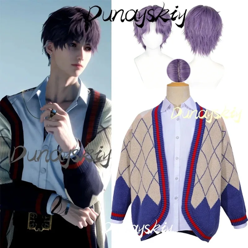 

Game Love And Deepspace Rafayel Cosplay Costume Adult Women Men Qiyu Sweater Asymmetric Cardigan Warm Coat Clothes Customized