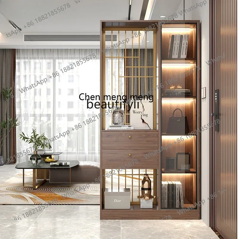 

D178 Y Y Light Luxury Iron Screen Hallway Entrance Cabinet Shoe Cabinet Integrated Living Room Storage Rack Wine Cabinet