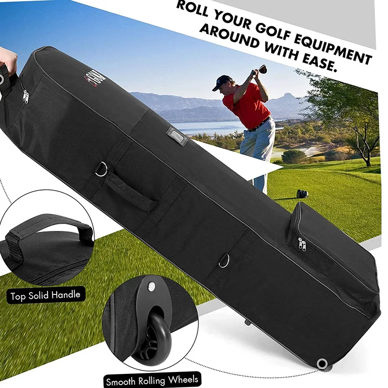 Universal Golf Travel Bag Airplane Check-in Cover Foldable Golf Club Protection Case 600D