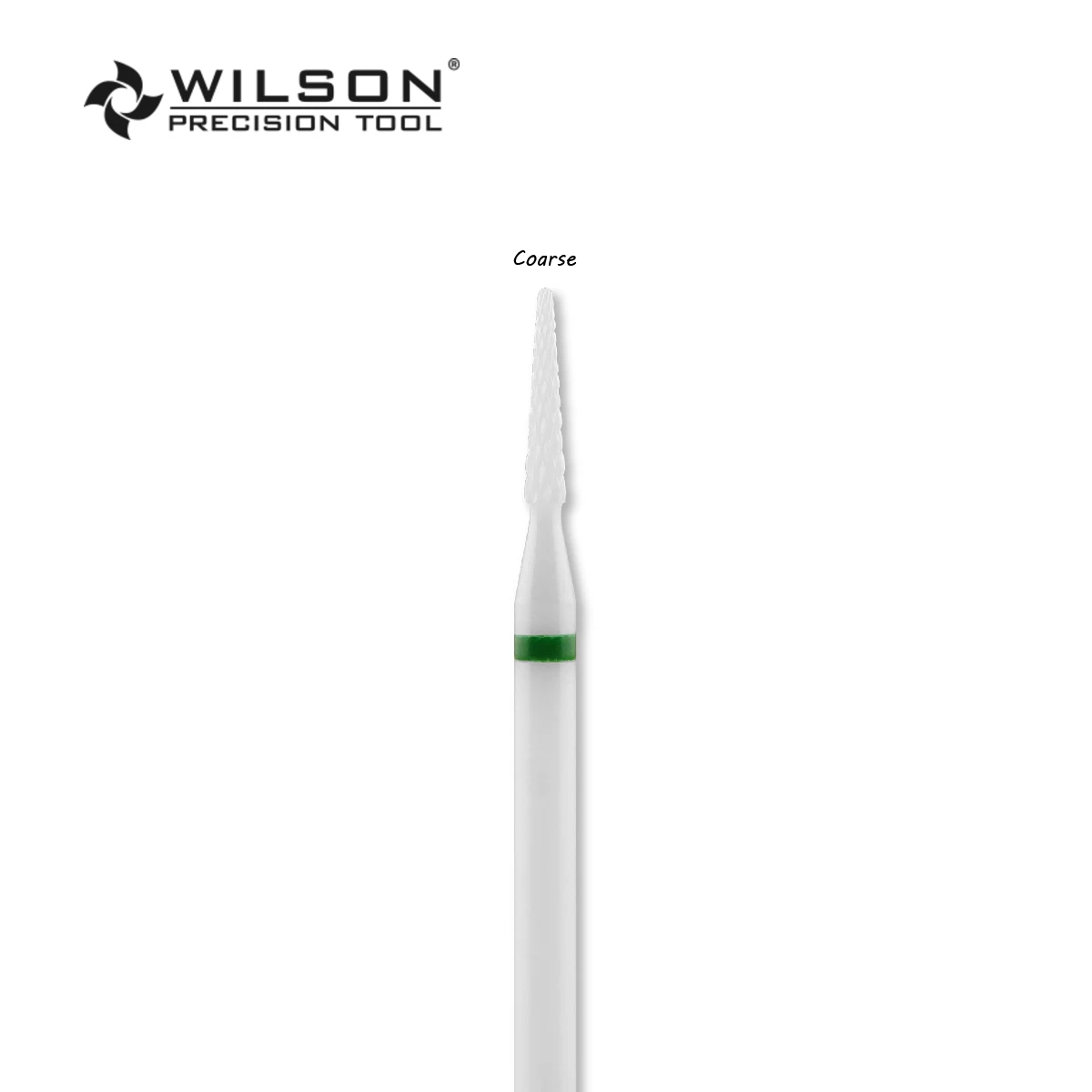 WilsonDental Burs Small Conical Shape - 1.6mm - Cross Cut - White Solid Zirconia Ceramic Dental Lab Burs