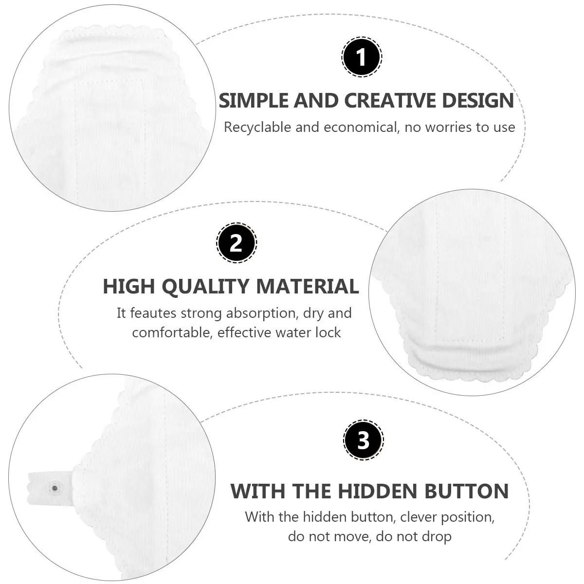 

3 шт. многоразовые гигиенические полотенца, моющиеся хлопковые менструальные прокладки, герметичные, сильное впитывание, дышащие женские гигиенические прокладки