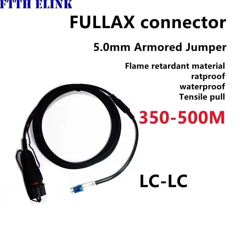 

armored jumper 2 cores Fullax 350-500m SM LC to FC SC ST 5.0mm dual cores outdoor optical fiber patch cord Singlemode 400m 450m