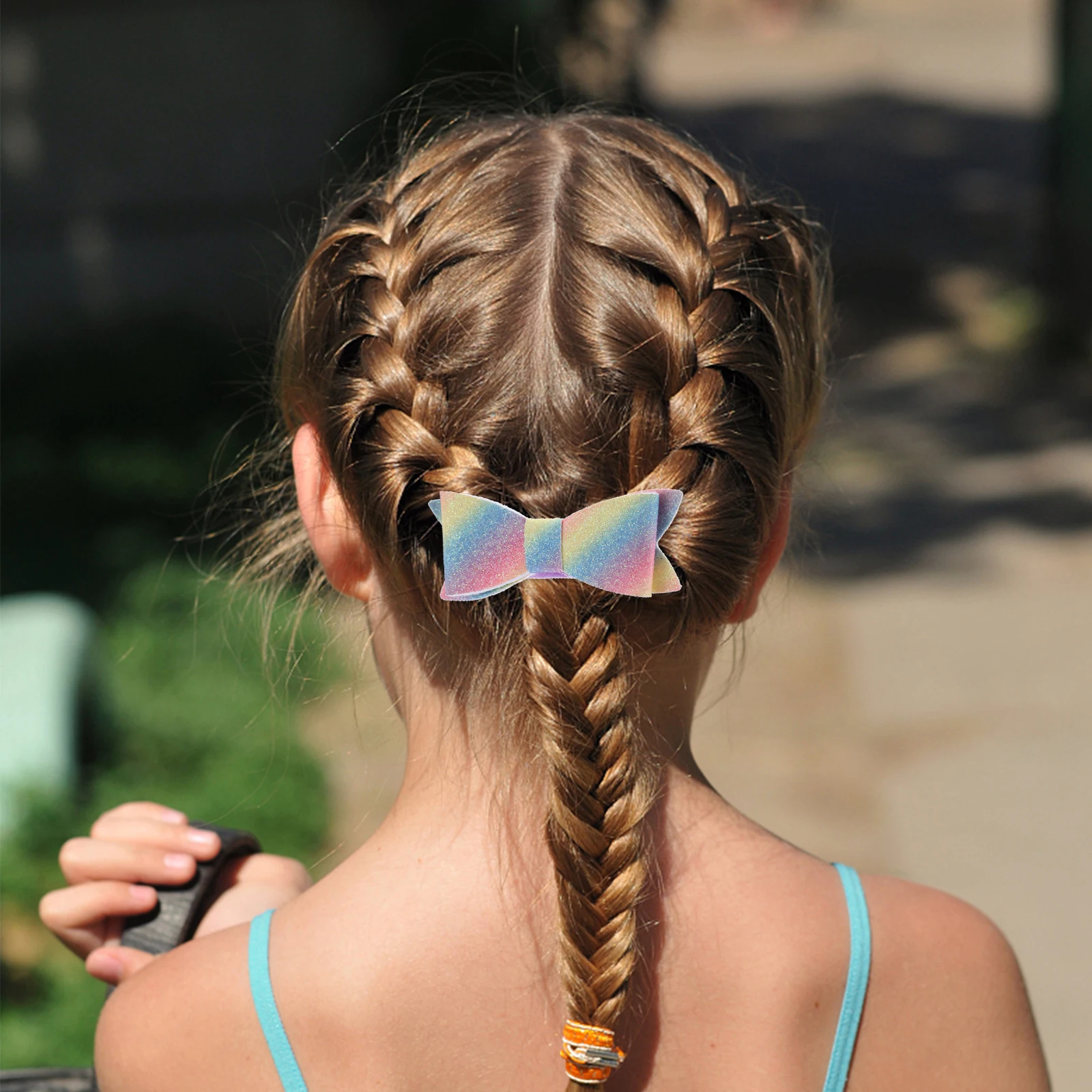 

2 Pcs Bow Tie Girl Hair Ties for Little Accessories Girls Cute Glitter Boutique