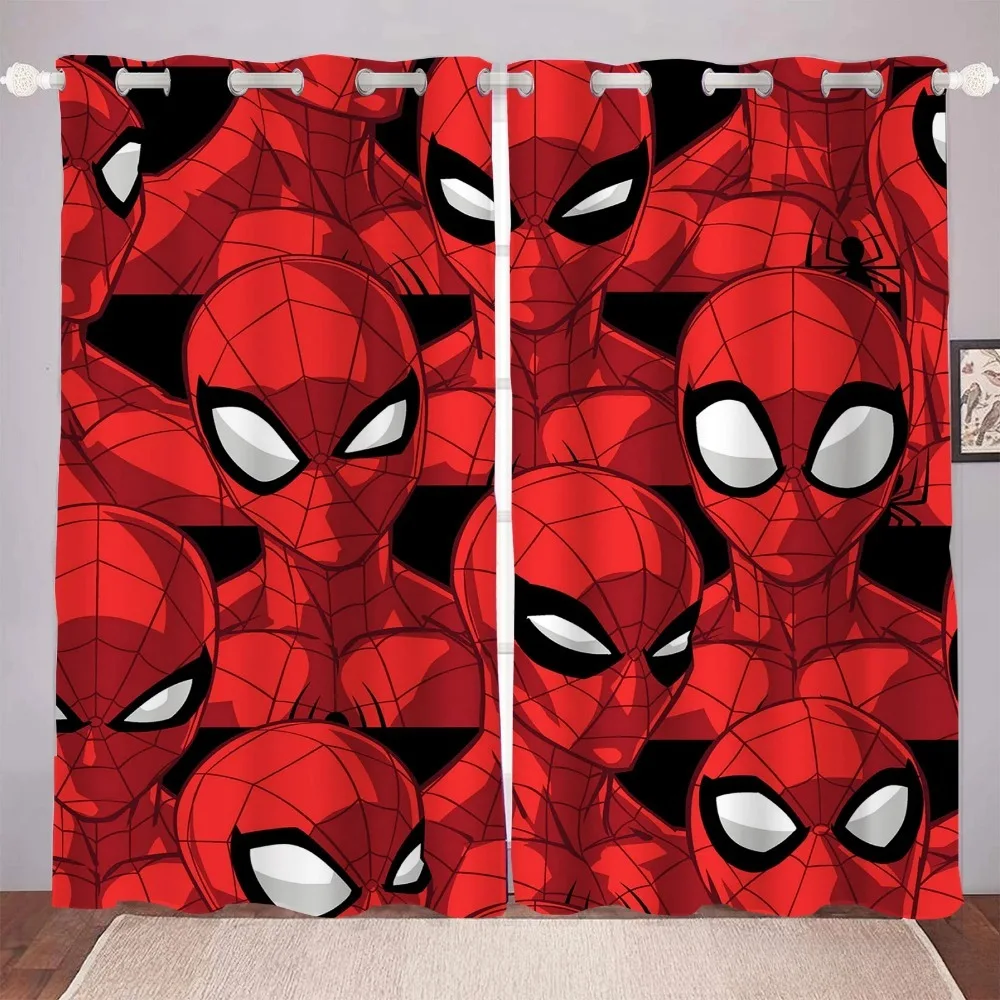 

3D High Blackout Cartoon Spider Man Curtain 183x214cm Home Bedroom Decoration 2pcs Home Textile Gift for Boys