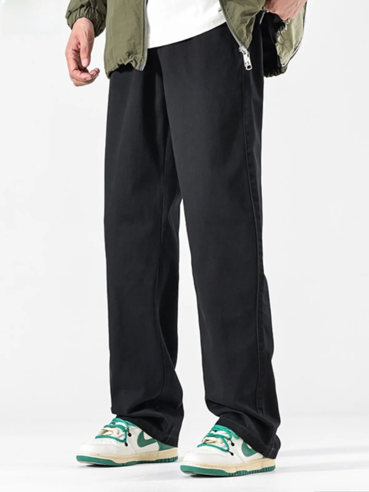 

Comfortable Men's Casual Pants Wide Leg American Sle Retro Trendy Straight Leg Long Pants Autumn Faionable Loose Fit Trou...