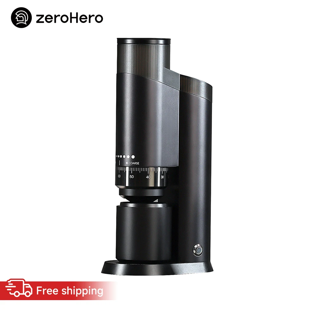 zeroHero Electric Coffee Grinder 70 Clicks Adjustable Magnetic Catch Cup for Home Barista Espresso Pour Over Grinding Kits Pro X
