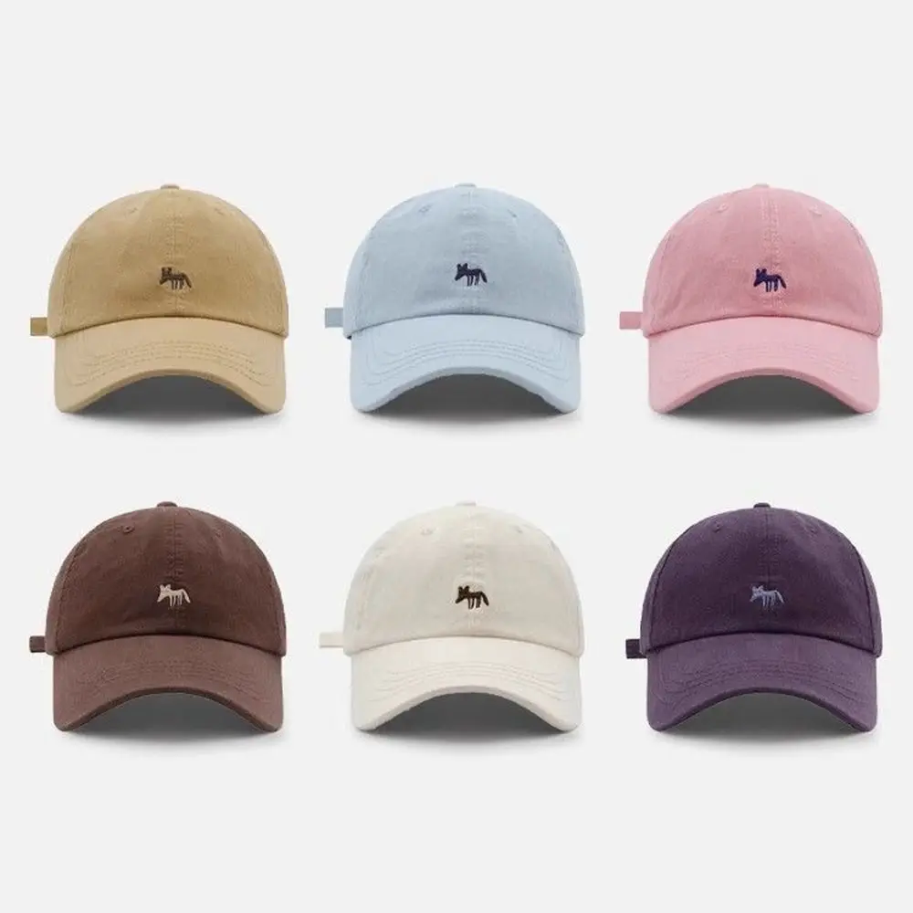 

Simple Embroidered Embroidery Baseball Cap Peaked Cap Animals Canvas Baseball Hat Baseball Hat Cotton Sun Hat Girl