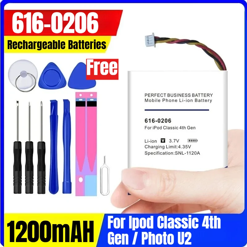 

Battery New 1200mAH 616-0206 for Ipod Classic 4th Gen / Photo U2 A1059 20 40GB