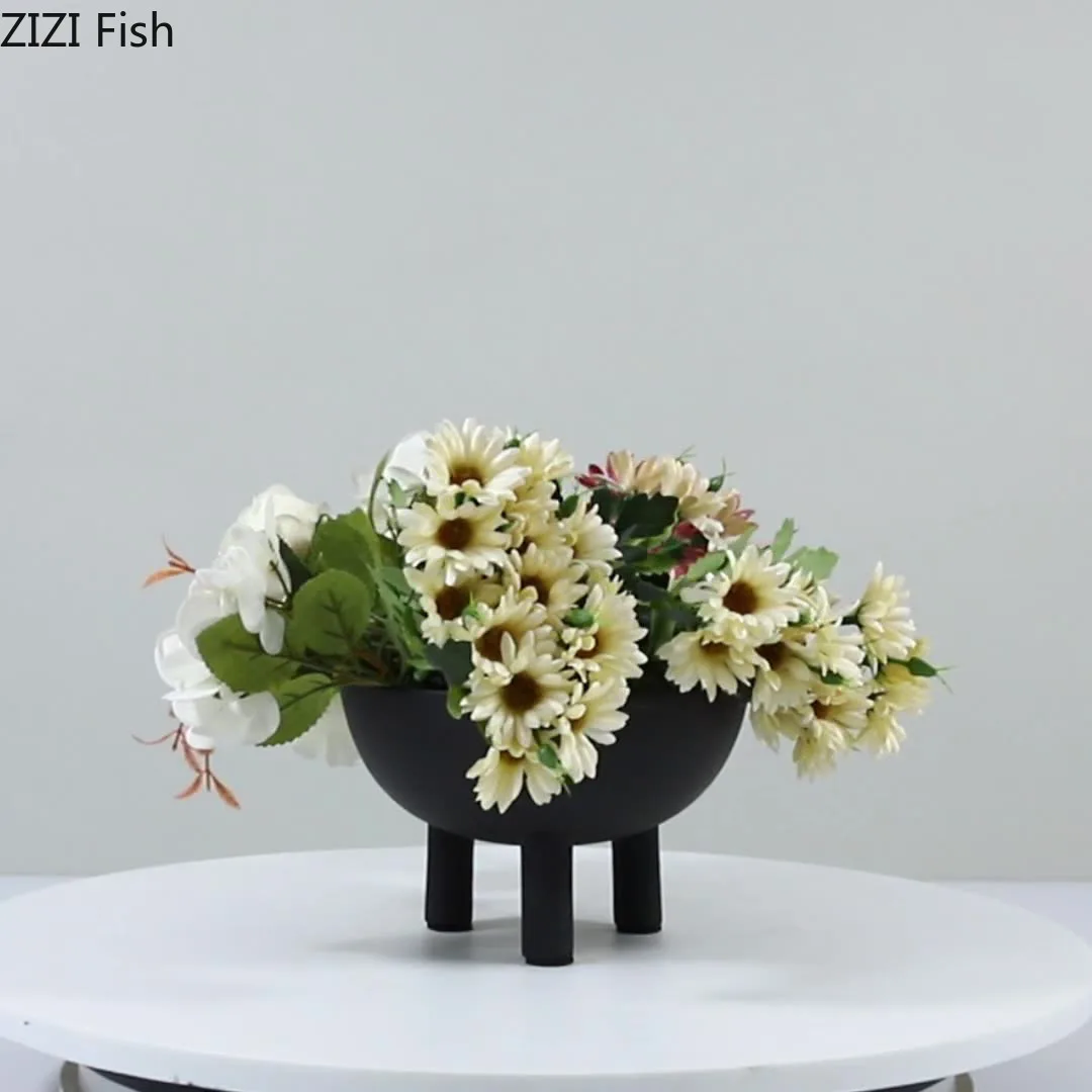 Minimalist Hemispherical Resin Vase Desk Decoration Plant Pots Decorative Flowers Arrangement Floral Vases Tall Flower Pots