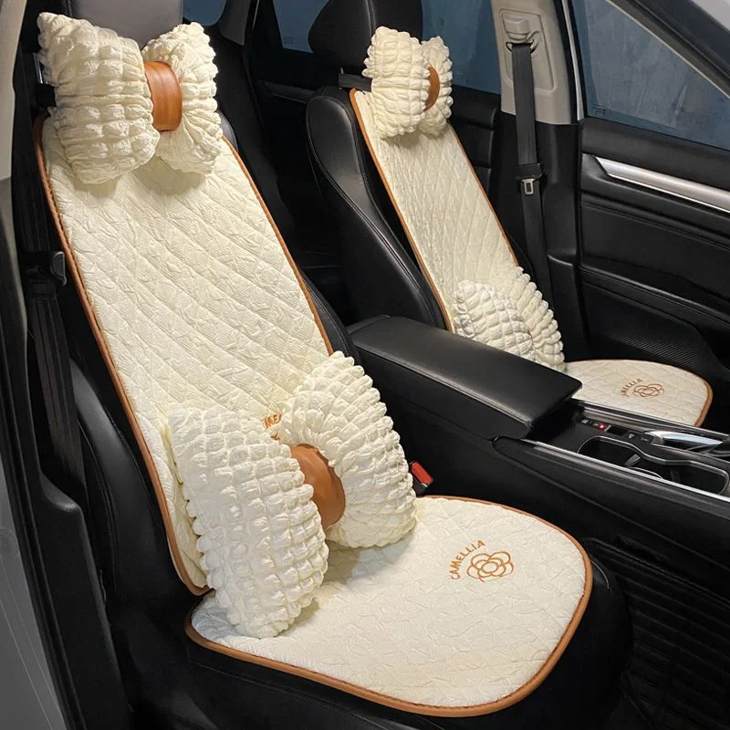 Car Headrest Puff Frame Headrest Lumbar Support Car Seat Breathable Comfort Pillow Net Red Car Interior Supplies Female