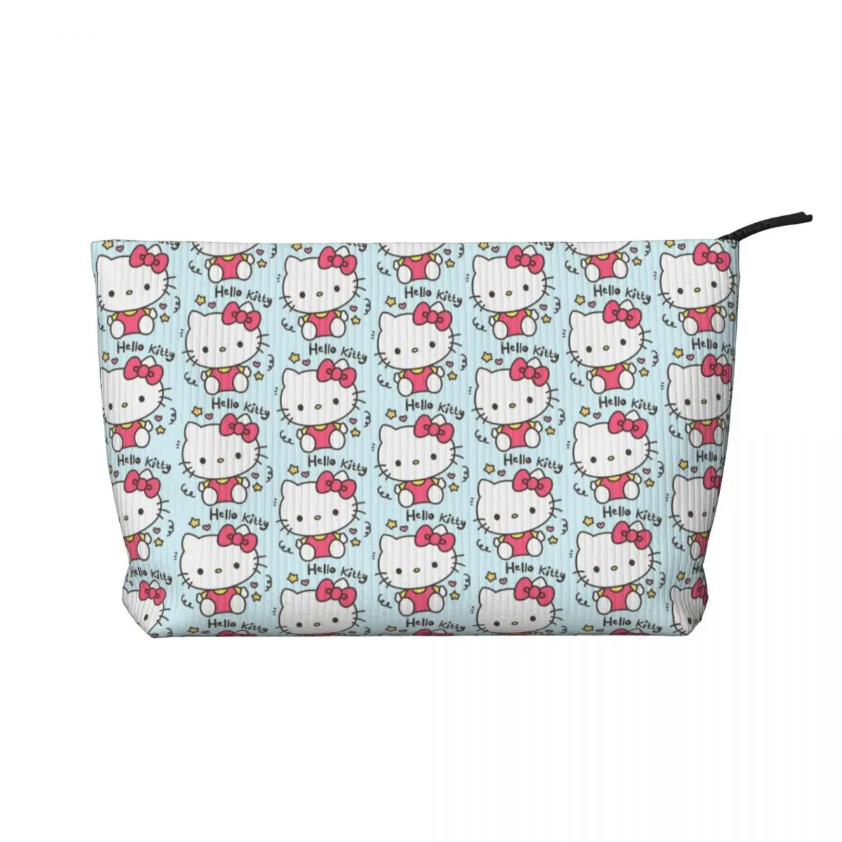

Custom Hello Kitty Travel Toiletry Bag Women Corduroy Cartoon Kitty White Cosmetic Makeup Organizer Beauty Storage Dopp Kit