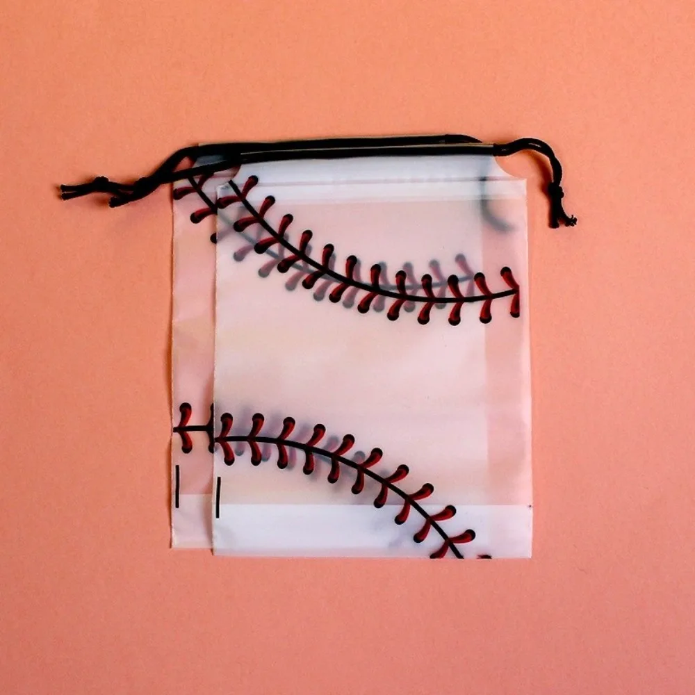 EVA Cosmetic Resealable Bags Rectangle with Baseball Pattern Clear 15.6x19.8x0.02cm