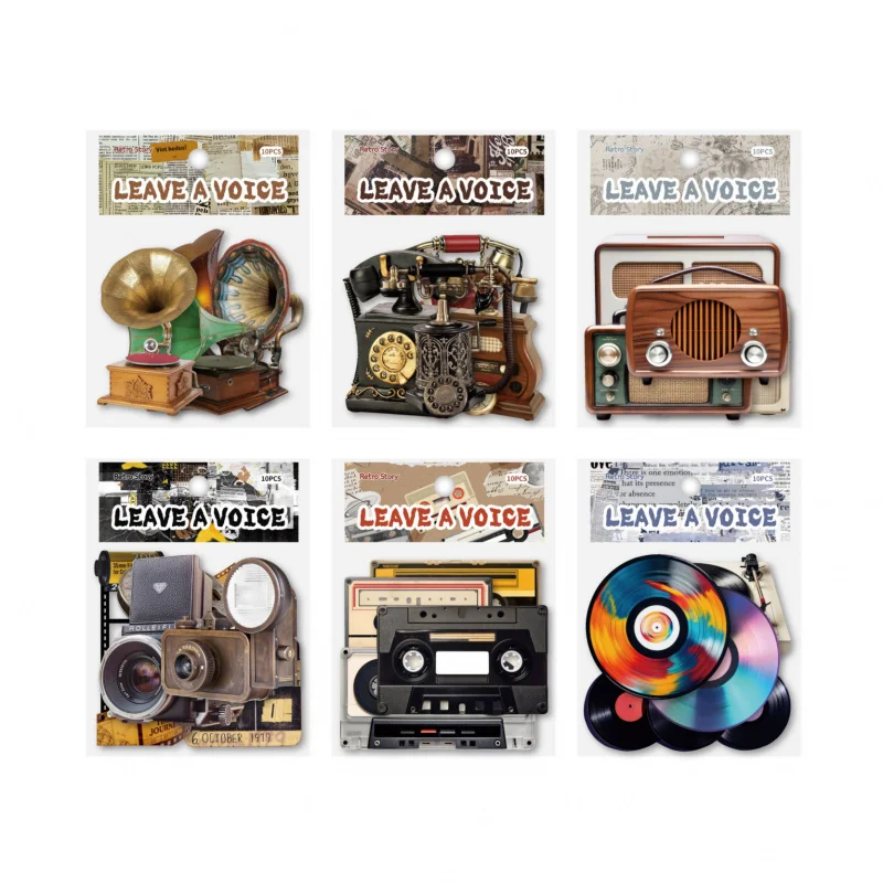 1pack/10Pcs Medieval Vintage Antique Stickers Nostalgic Style DIY Handmade Album Scrapbooking Decorative Paper Supplies
