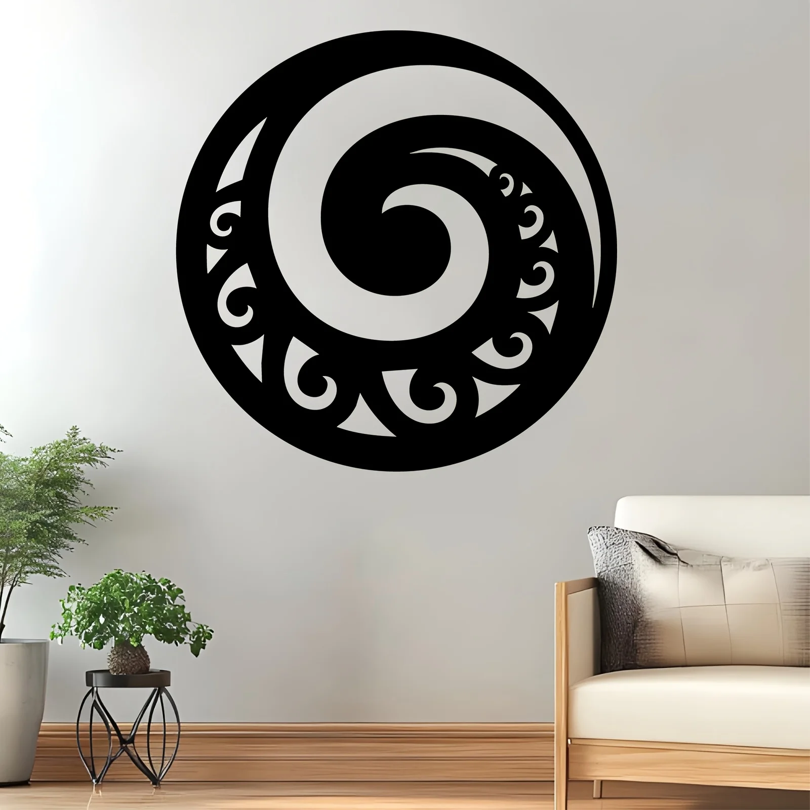 Modern Spiral Metal Wall Art, Rust Resistant Iron Spiral Staircase Statue, Indoor Outdoor Wall Decor For Living Room