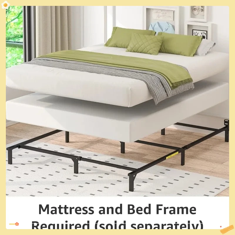 スマートボックススプリング、5インチマットレスベース、工具不要の組み立て、クイーンサイズ、ホワイト