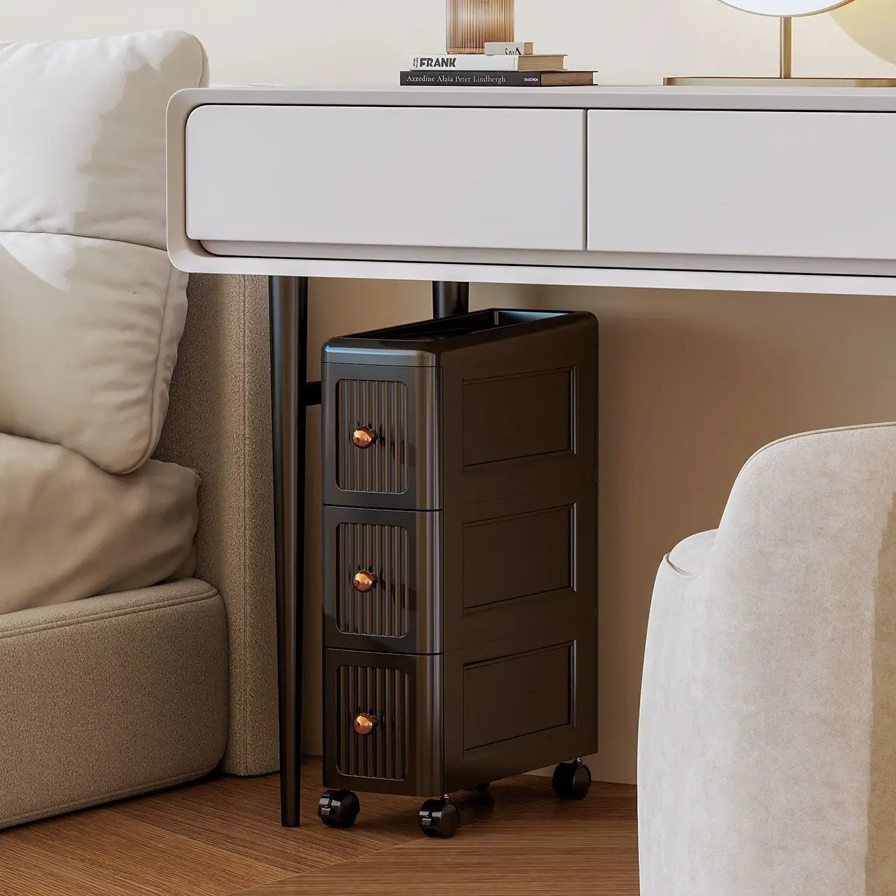 15CM Narrow Gap Drawer Storage Cabinet – Multi-Layer Rolling Organizer for Kitchen Bathroom Living Room, Slim Space-Saving Unit