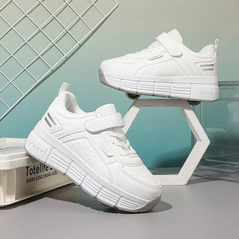 

Roller Sneakers for Boys (2025 New): 2-Wheel Cool Multi-Light Wheeled Shoes, Girls' Roller Skates for Students