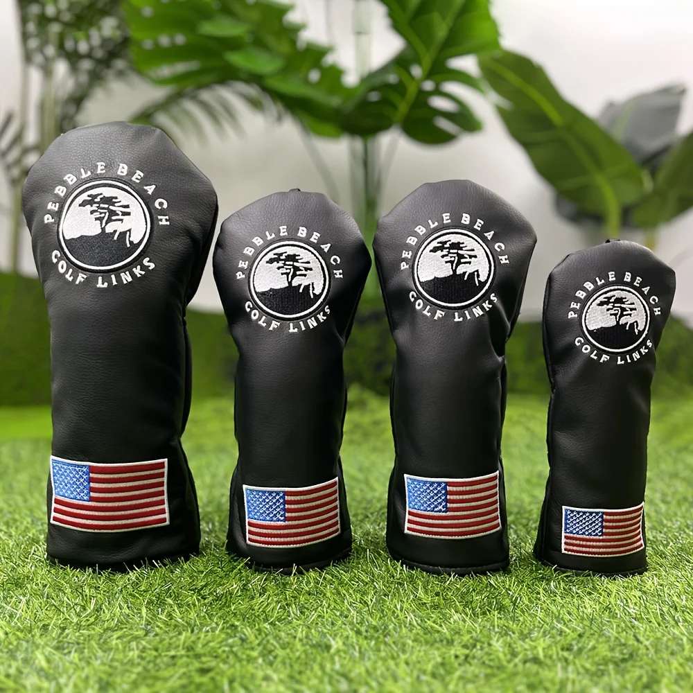 

Чехлы на голову с узором маленького дерева для гольфа, чехлы на голову водителя, деревянные чехлы на голову фарватера, гибридные чехлы на голову, чехол для клюшки из искусственной кожи
