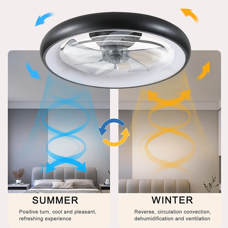 New Ceiling Fan Light Modern Simple Wind Adjustable Light LED Ceiling Fan Mobile Smart Control Suitable for Living Room Bedroom