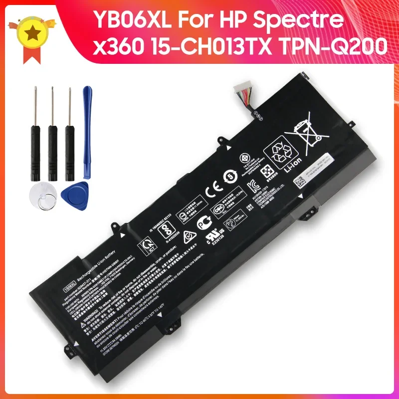 Replacement Battery YB06XL HSTNN-DB8H For HP Spectre x360 15-CH013TX TPN-Q200 High Quality Batteries 84.08Wh 7280mAh With Tool