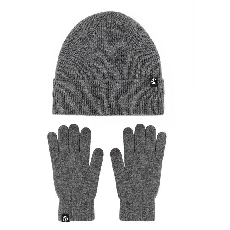 Chapéu cachecol e luva conjunto para mulheres inverno quente macio malha pompom gorro feminino casual sólida cashmere cachecol terno ao ar livre