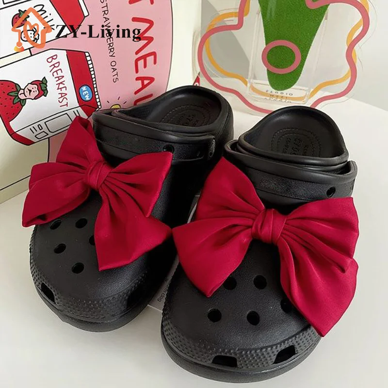 1Pc Bow Shoe Clip Shoes Hole Shaped Slippers Shoe Buckle Wom