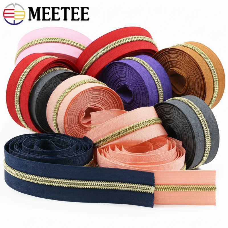 

5/10/20M Meetee 5# Nylon Zippers for Luggage Backpack Replace Zipper Jacket Handbags Closure Zips Repair Kits Sewing Accessories