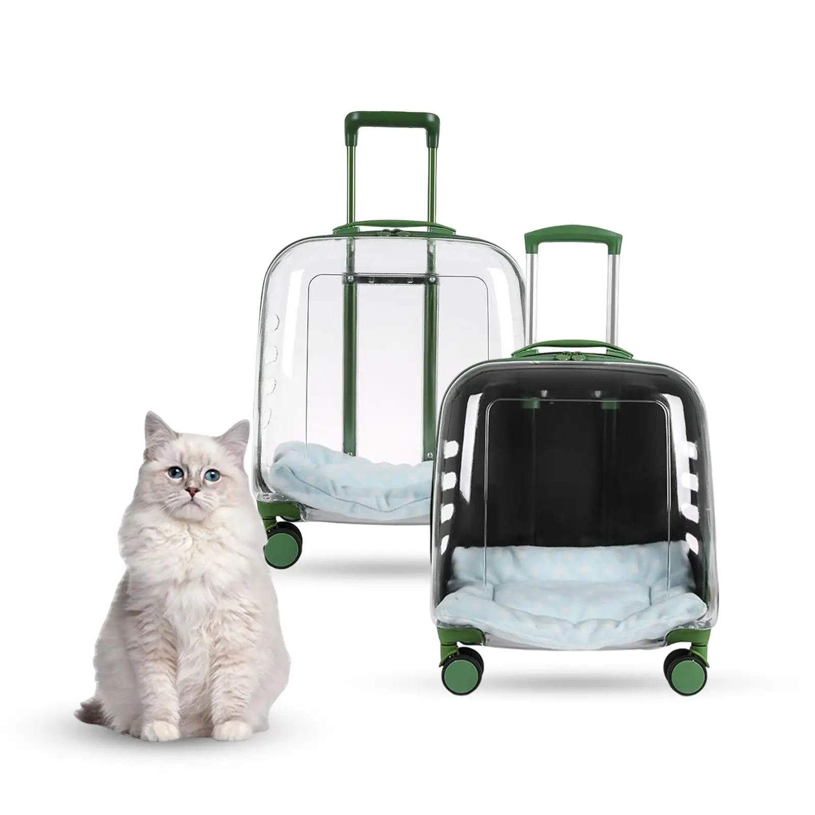 Pet Trolley Case Adjustable Silent Universal Wheels for Cats Puppy Kitten Travel Fishing