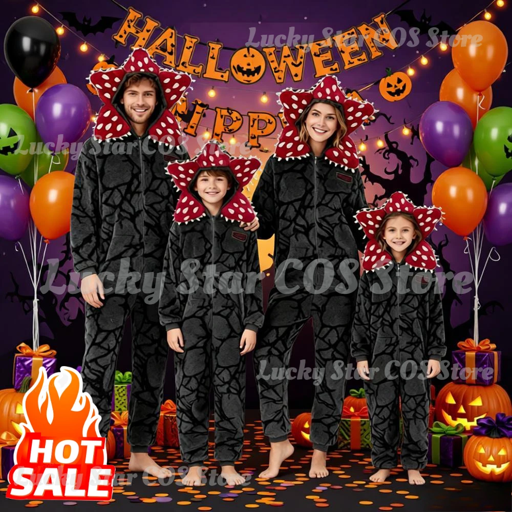 

2026 HOT Soft Christmas Themed Jumpsuit Cartoon Character Jumpsuit Pajamas Thicken Cannibal Flower Pajamas Onesie Sleepwear