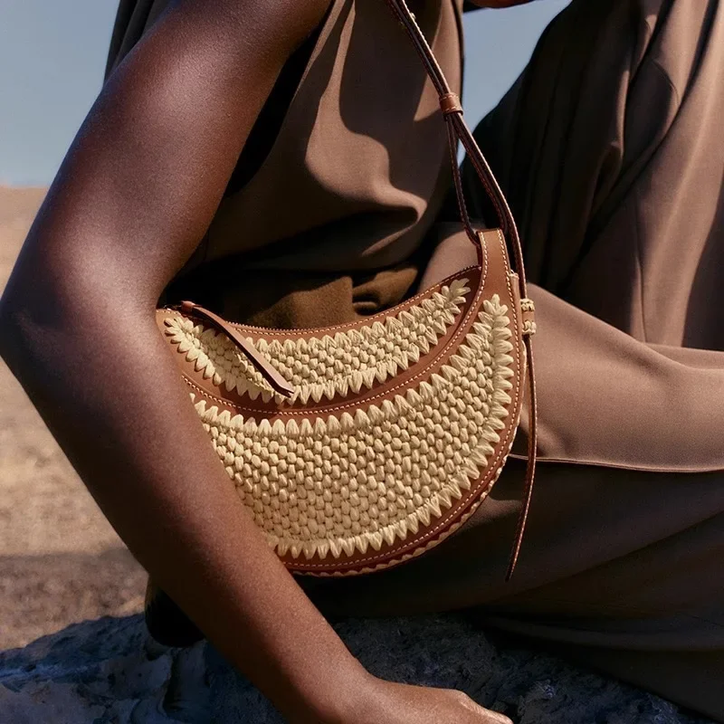 

Pol Y2k Moon French Niche Design Single Premium Shoulder Crossbody Bag Crescent Bags Handbag Women's Rafia Crossbody Bag