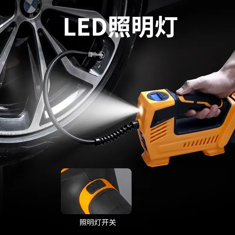 Portable Car Air Pump Lithium Battery Intelligent Digital Display Outdoor Household Tire Inflator for Hovercraft Balloon