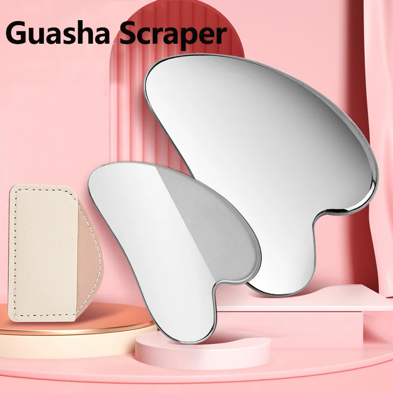 Face Guasha Scraper Stainless Steel Gua Sha Massager Body Neck Back Stress Relief Beauty Tool Skin Scraping Lymph Detox Massage