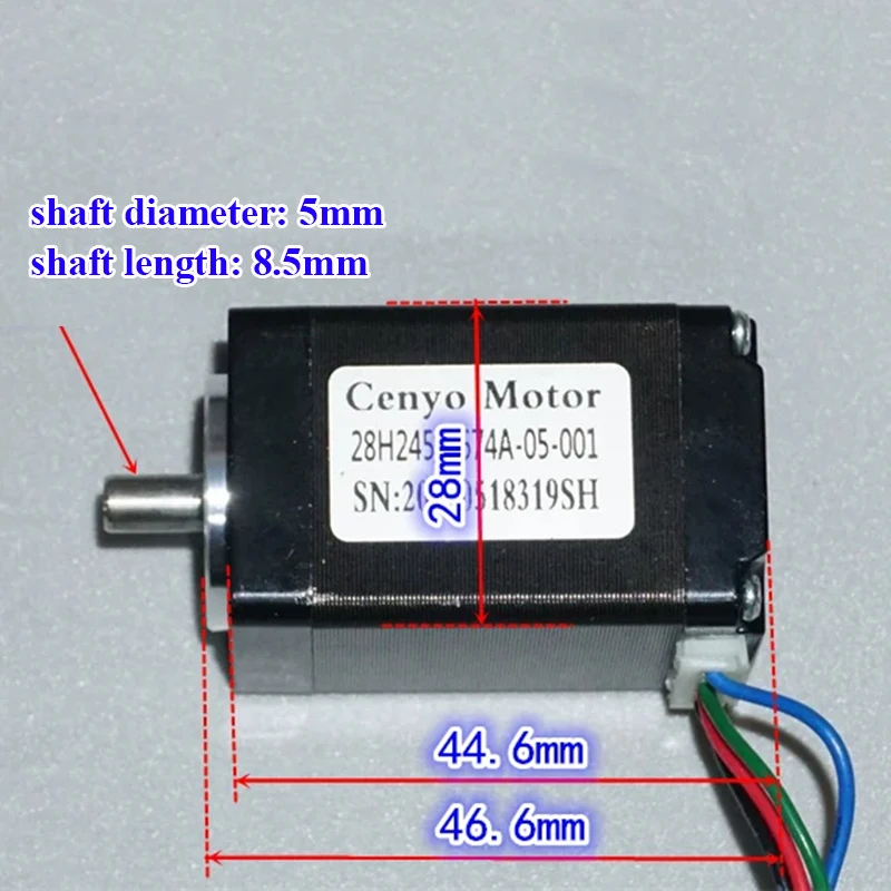 NEMA11 1.8 Degree 28MM Hybrid Stepper Motor 2-Phase 4-Wire Stepping Motor 5mm Shaft for 3D Printer CNC Robot