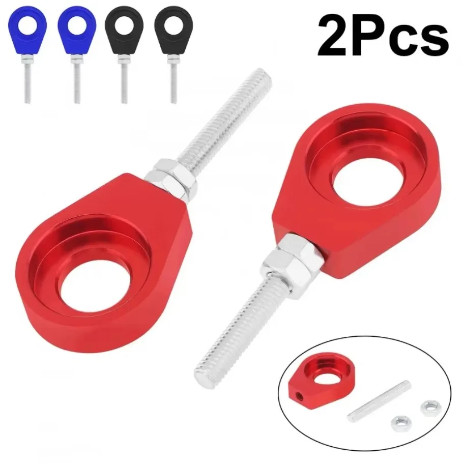 2pc 15mm Aluminum Alloy Motorcycle Chain Tensioner Adjuster Fit for Honda / XR CRF 50 70 KLX110 / 50cc - 160cc Dirt Pit Bike