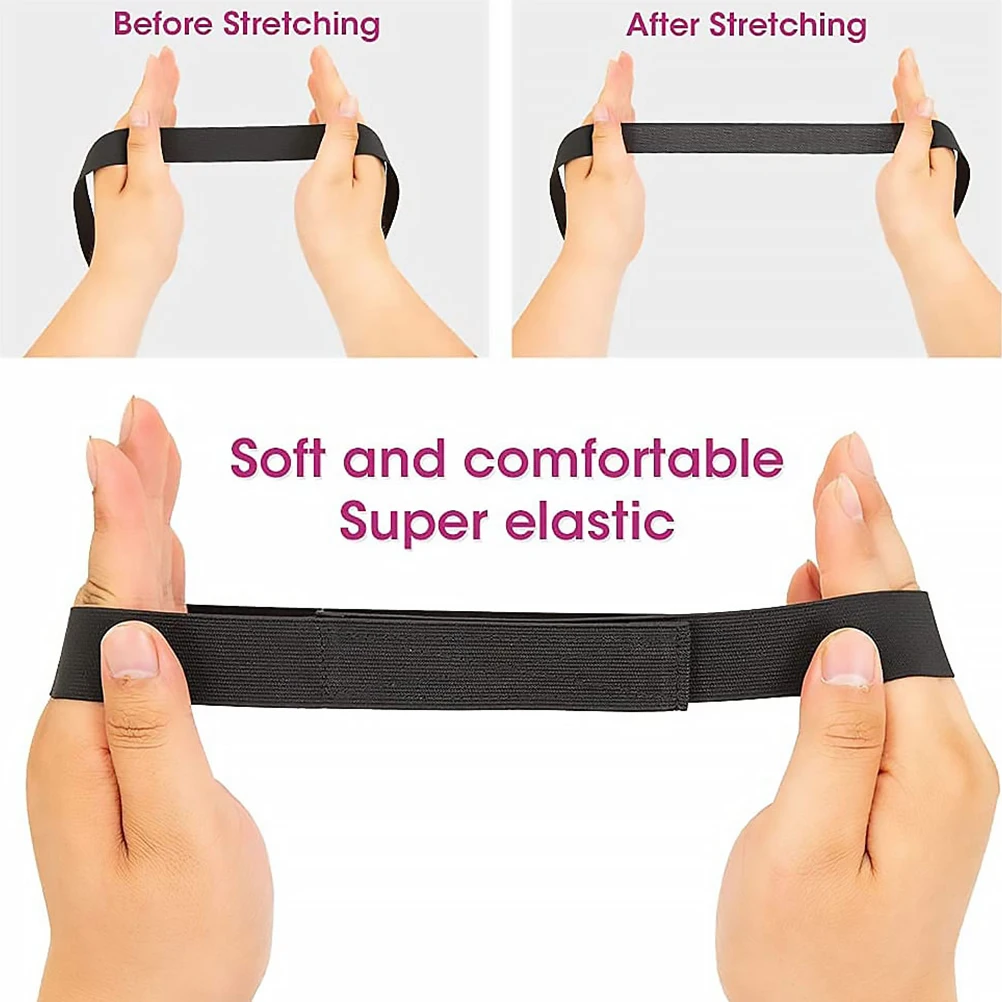 

3pcs Fixing Band Black Elastic Wigs Strap Breathable Headband for Wigs Scalp Protection Reusable Hair Accessory