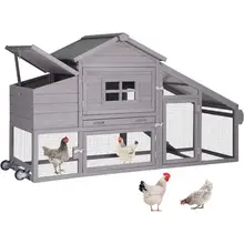 Chicken Coop Mobile Hen Coop — large outdoor backyard poultry cage with wheels and weather-ready enclosure