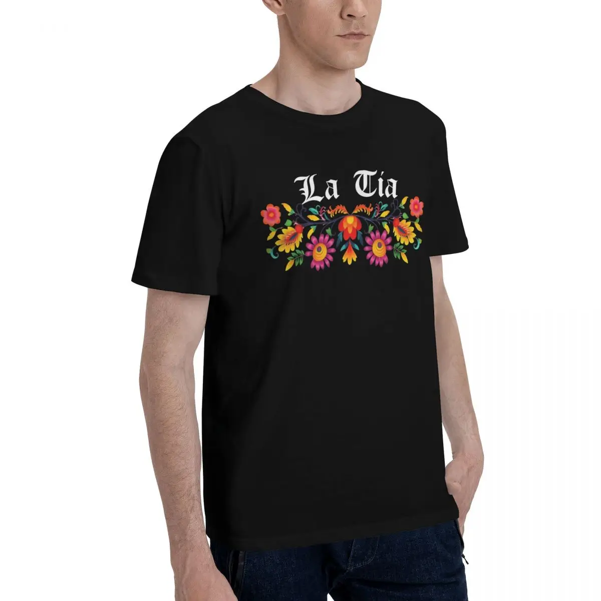 Sports Colorful Floral Border Design Top tee Champion Cute High quality Activity competition Eur Size