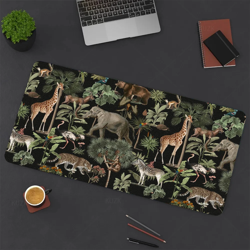 Africa Jungle Trees Animal Desk Mat Extended Mouse Pad Extra Large Desk Pad Elephant Xxl Gaming Mousemat Office Desk Accessories