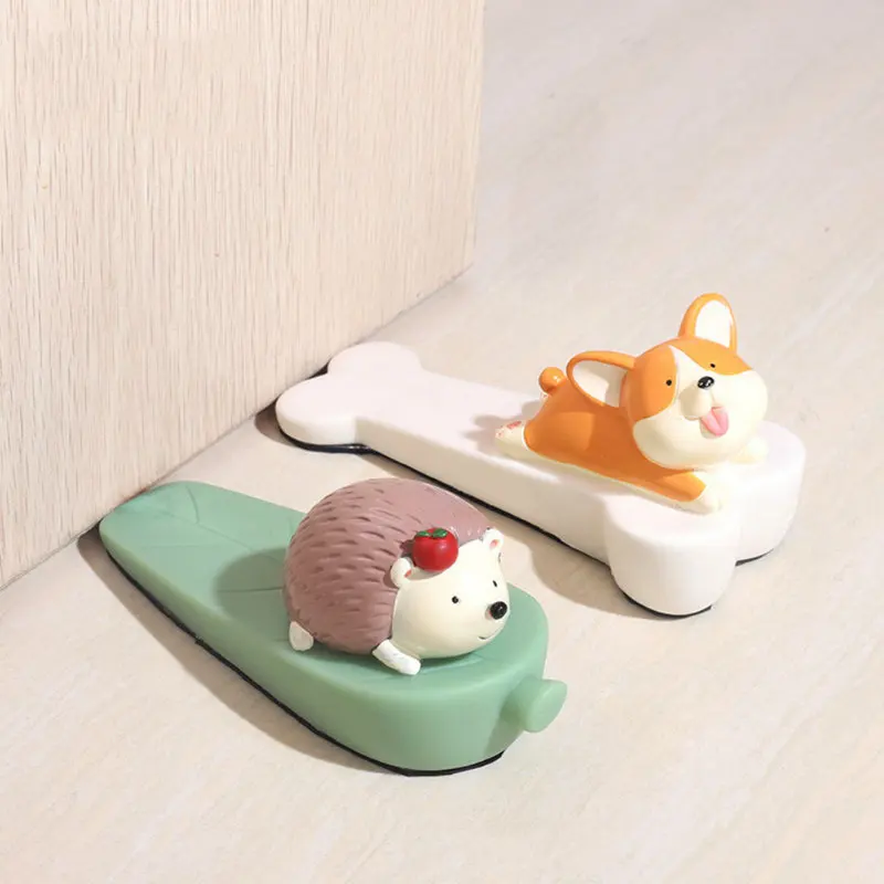 Safety Protector Cute Cartoon Silicone Figure Door Stopper Wedge Door Jam Catcher Block Guard Home Office Protectors