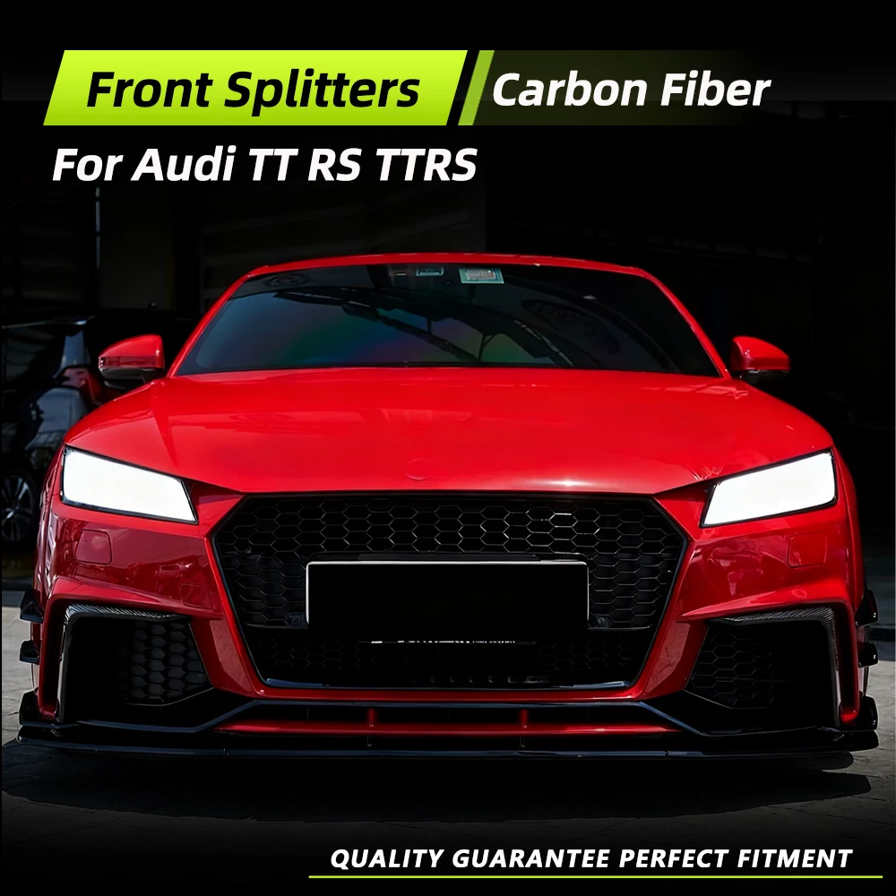 

Car Front Bumper Splitters Air Vents Canards For Audi TTRS MK3 TT RS 2016-2018 Car Front Bumper Fins Body Kits Carbon Fiber/ FRP