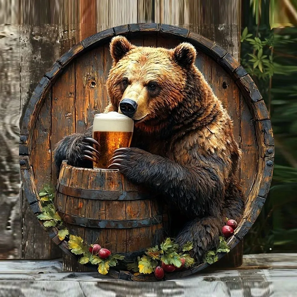 Póster de pared de cerveza de metal, letrero de metal de estilo vintage para decoración de bar en casa, arte de pared de cueva de hombre