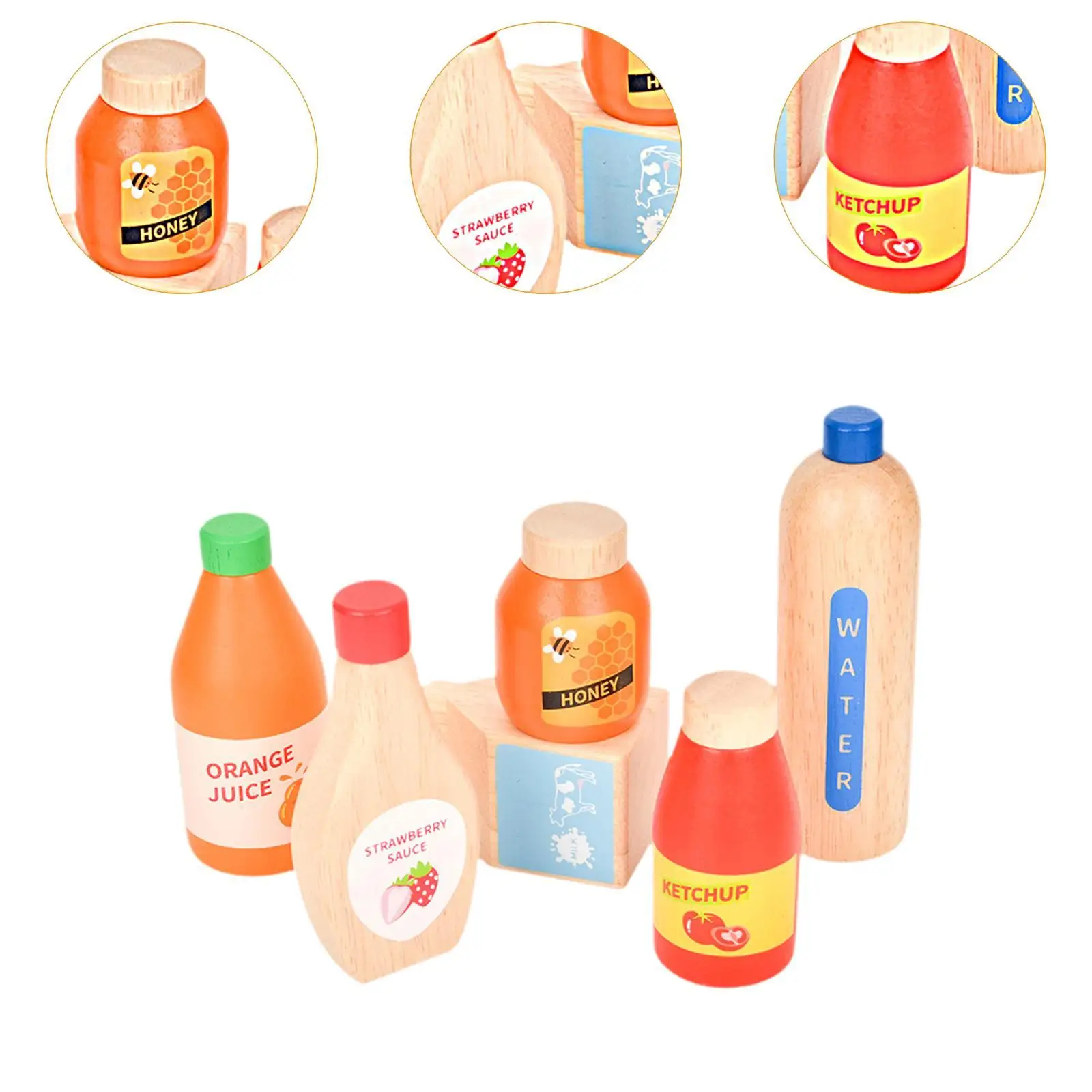 木製食品遊びおもちゃドリンクセットごっこ遊び男の子女の子パーティーの記念品