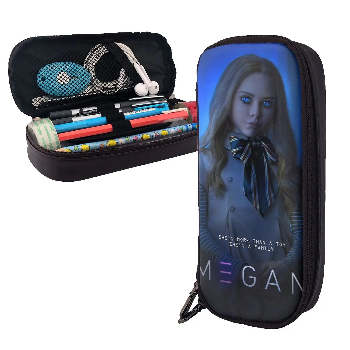 

Run From M3Gan Thriller Leather Pencil Case Pencil Pouch Storage Stationery Supplies Pen Box Pencil Bag for Kids Gifts