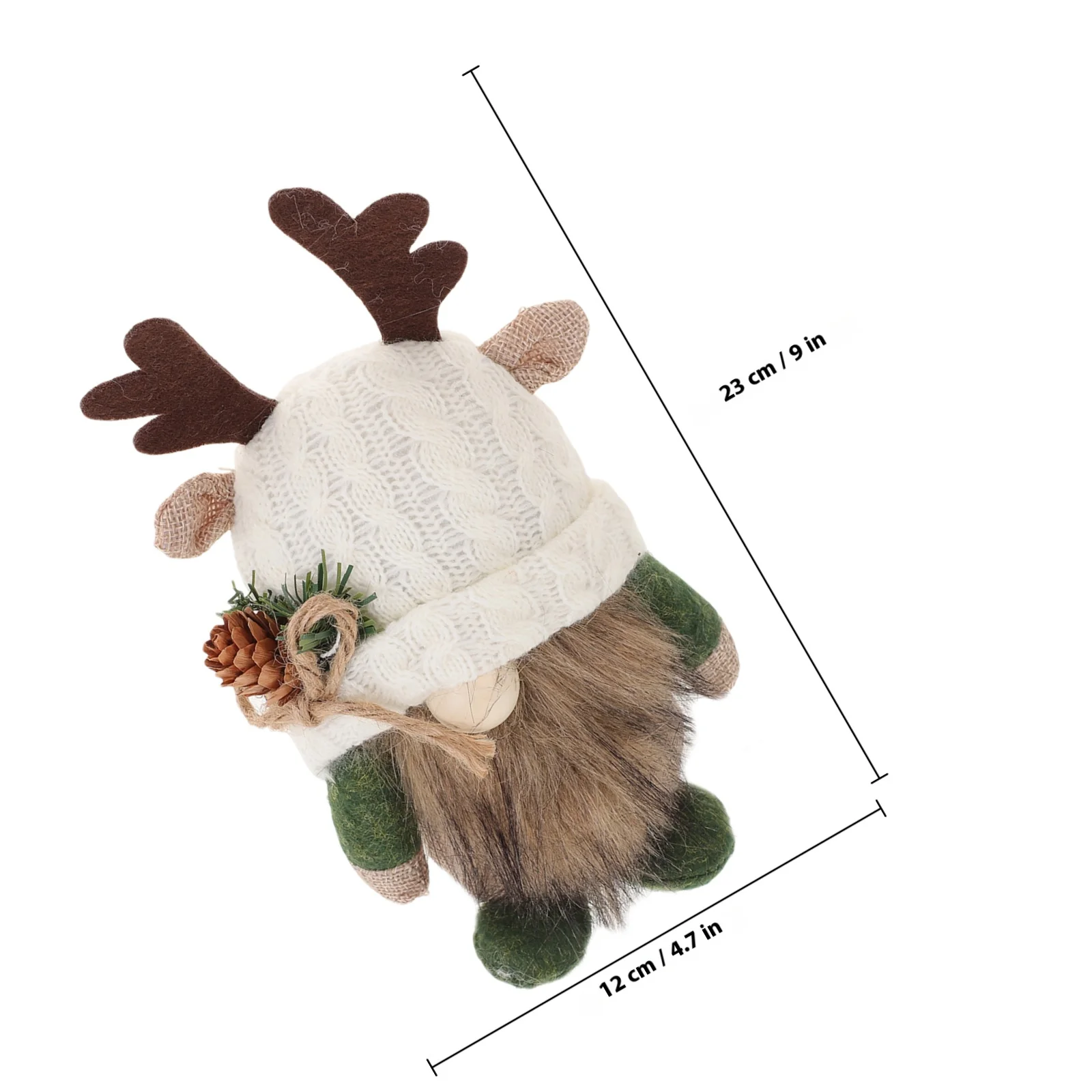 Świąteczny Gnom z Rogami Miękki Wypełniacz z Bawełny PP Ozdoba Motyw Leśny Dekoracja na Biurko do Domu Unikalny Wystrój Gnom Świąteczny Dekoracja Pokoju